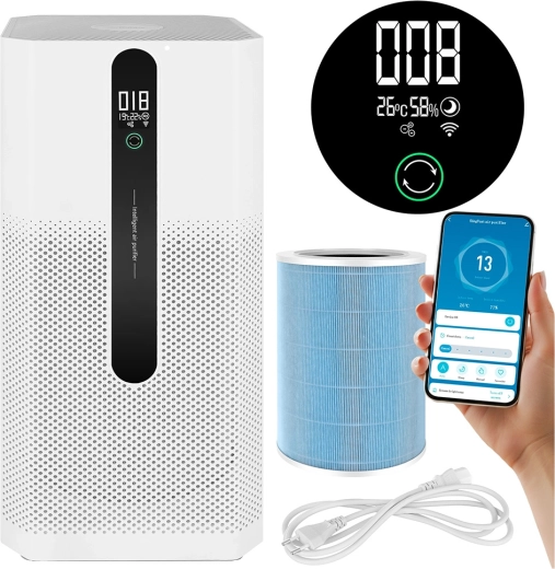 Ruhhy Ioniqs Air Purifier with HEPA H12, Ionization and Wi-Fi