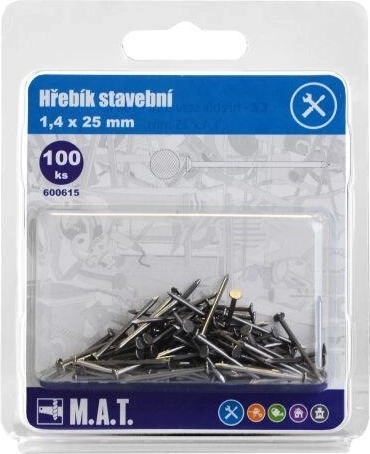 Ehitusküüned 25 × 1,4 mm, 100 tk