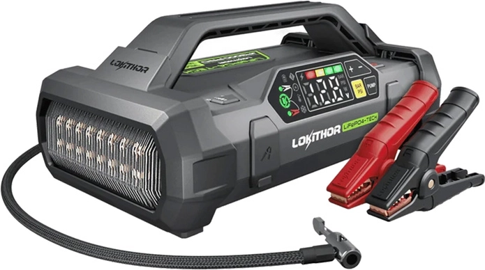 Lokithor JA3000 Pro multifunction jump starter 3000 A with compressor and power bank