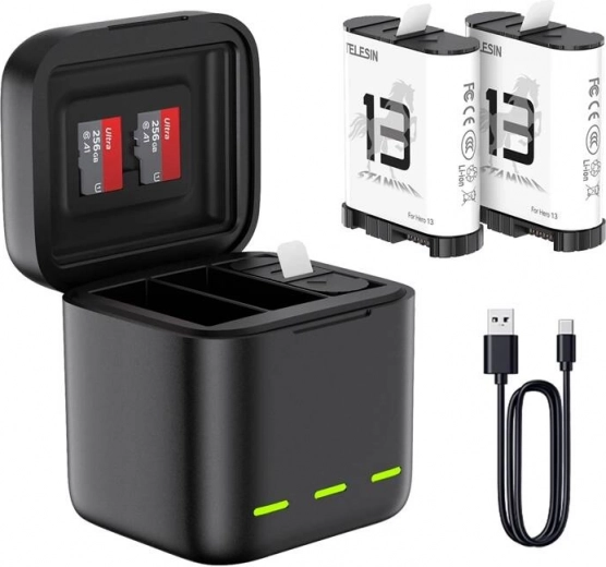 Telesini kolmekanaliline laadija GoPro Hero 13 Blackile