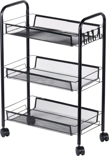 Sturdy metal construction and airy baskets