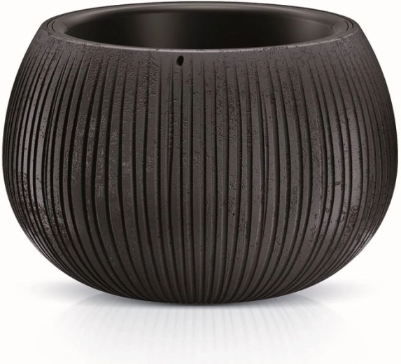 Planter with Insert Beton Bowl 23.8 cm – black