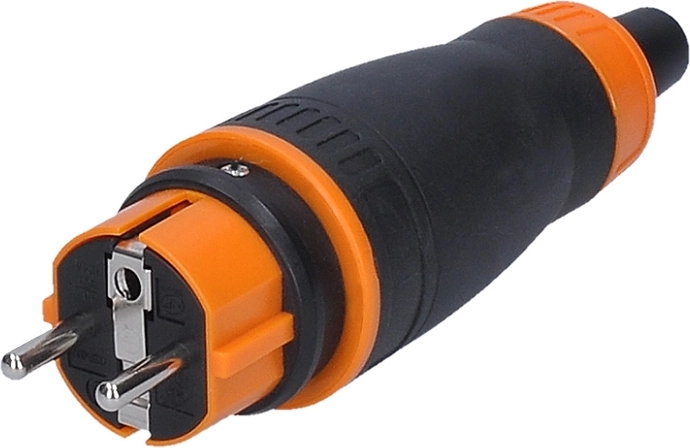 Solight sirge niiskuskindel pistik IP44 must-oranž - 1 tk