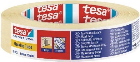 Kreppkatte teip 25 mm × 50 m kollane Tesa