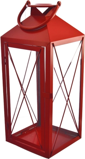 Suur metallist latern punane 47 cm