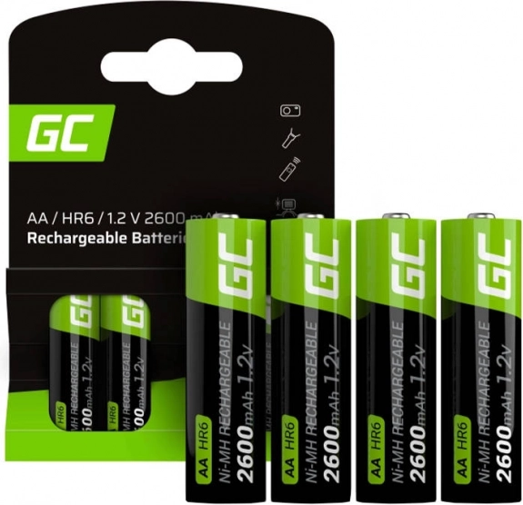 Laetavad akud Green Cell AA R6 2600 mAh – komplekt 4 tk