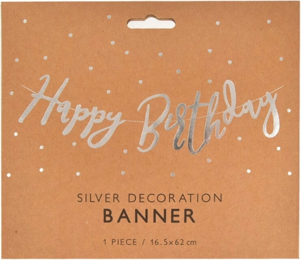 Silver Paper Garland Happy Birthday
