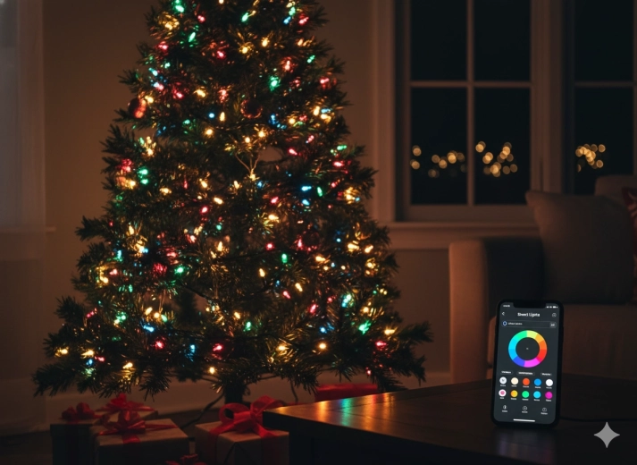Nutikas LED-valguskett 100 RGB, mitmevärviline, USB, kaugjuhtimispuldiga, pikkus 10 m