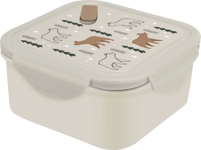 KITCHISIMO Plastic Lunch Box with Valve, 1,200 ml, Bear