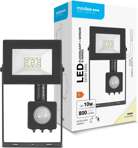 Modee LED prožektor E‑series anduriga 10 W, 120°, 800 lm, neutraalne valge