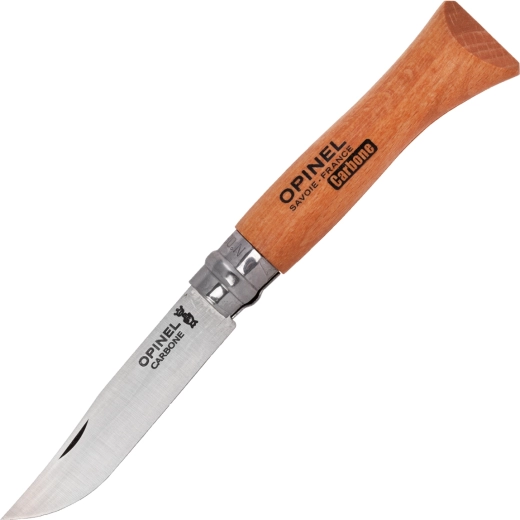 Opinel nr 6 Carbon kokkupandav taskunuga 7 cm, pöögipuit