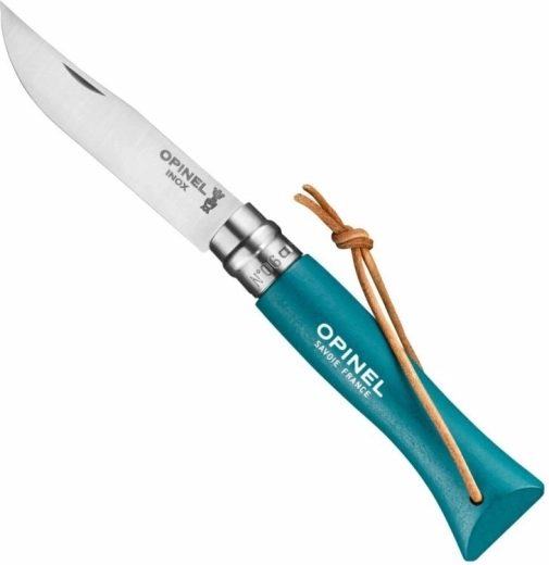 Opinel N°06 Trekking taskunuga, türkiissinine, pöögipuit, 7 cm