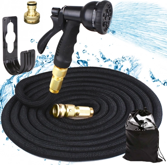 Expandable garden hose 30 m with spray gun and accessories