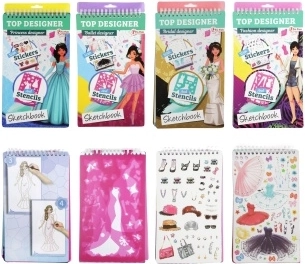 ToiToys moedisaineri visandiraamat kleebistega, assortii – 1 tk