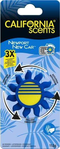 Autolõhnastaja ventilatsioonivõrele California Scents Newport New Car – pöörlev päike