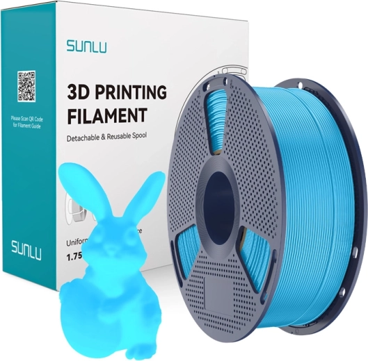 Sunlu PLA filament, pimedas helendav, sinine 1 kg