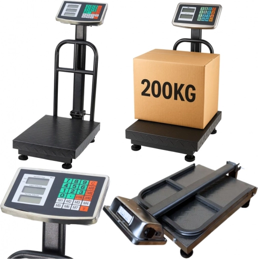Elektrooniline platvormkaal 200 kg LCD-ekraaniga
