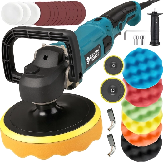Car polisher Renew Force 2600 W with speed control and accessories