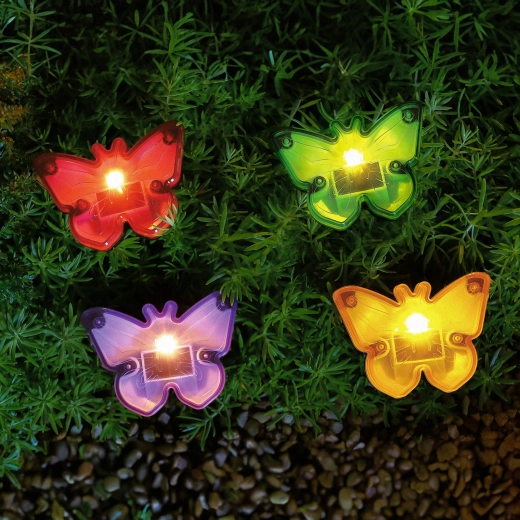 Solar LED garden stake with butterflies - 1 piece