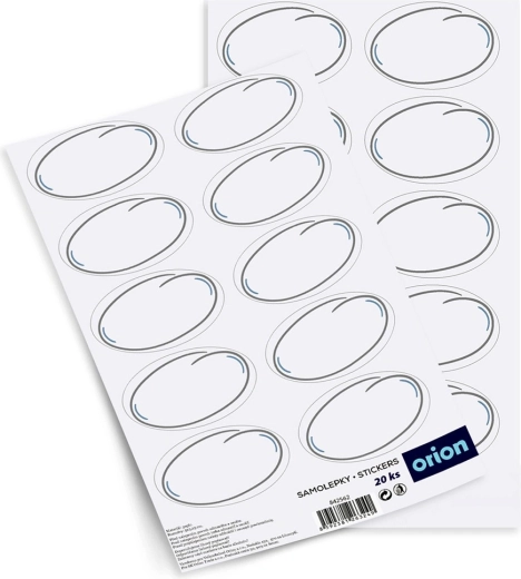 Self-adhesive white jar labels, 20 pcs