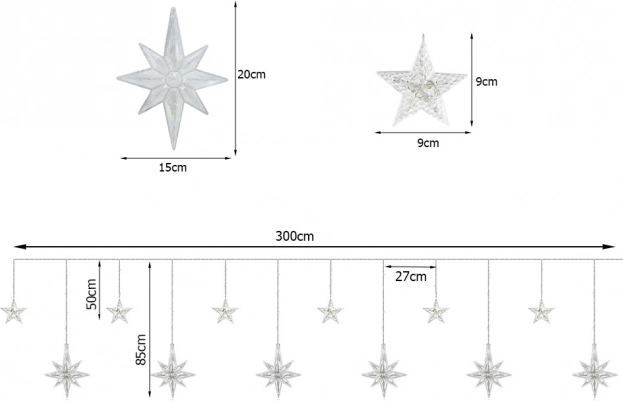 Decorative stars in two sizes