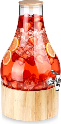 Klaasist joogidosaator kraani ja alusega 6,5 l