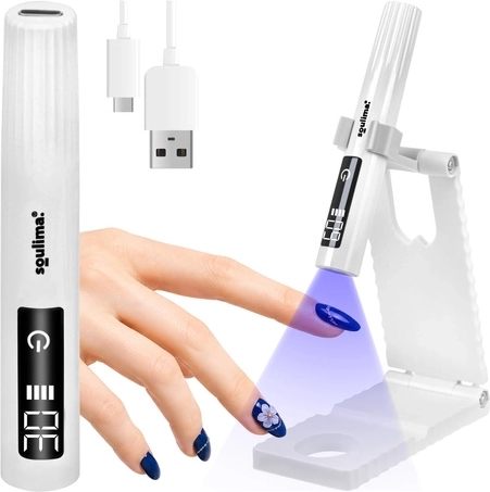 Kaasaskantav UV/LED küünelamp Soulima mini 3 W LCD-ekraani ja hoidikuga, USB-C