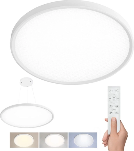 Solight LED-laevalgusti Estela White kaugjuhtimispuldiga 50 W, 60 cm, UGR<19