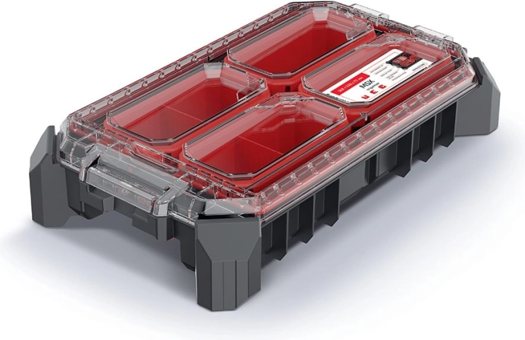 Modulaarne organiseerija MSX 36,8 × 22,8 × 7,7 cm läbipaistva kaanega