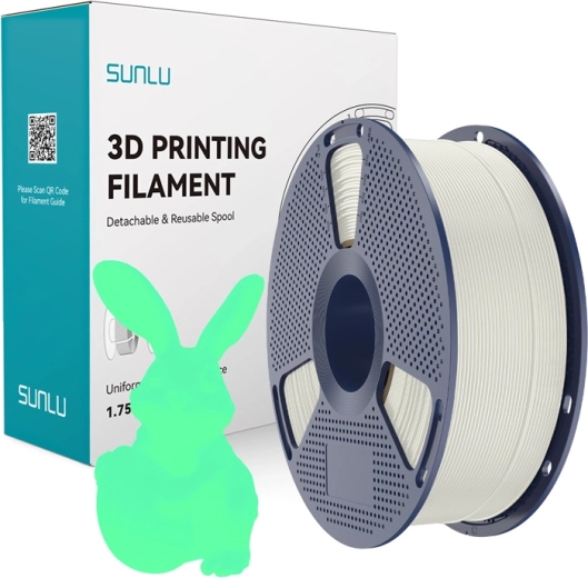 Sunlu PLA filament, pimedas helendav, valge-roheline
