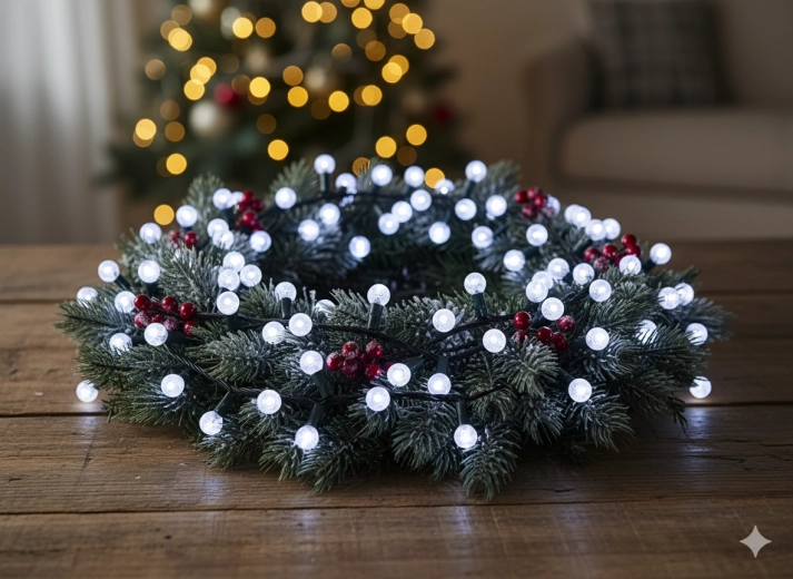 LED-jõuluvalgustikett Cherry Ball 200 LED külm valge 19 m