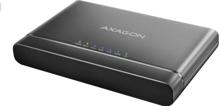 USB-C 10Gbps adapter for NVMe M.2 and 2.5/3.5" SSD/HDD with cloning CLONE MASTER 2