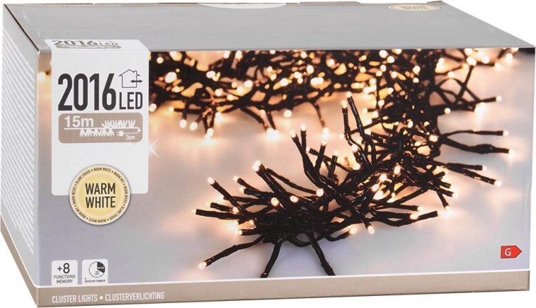 Jõulune LED-valguskett 14,6 m, 2016 dioodi, soe valge, sise- ja välitingimustesse