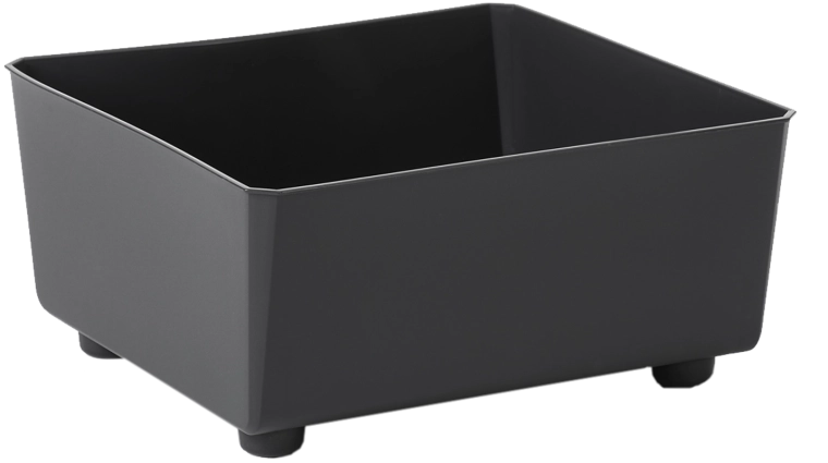 Lillepott SAGA 285 × 285 mm must, taaskasutatud plastist