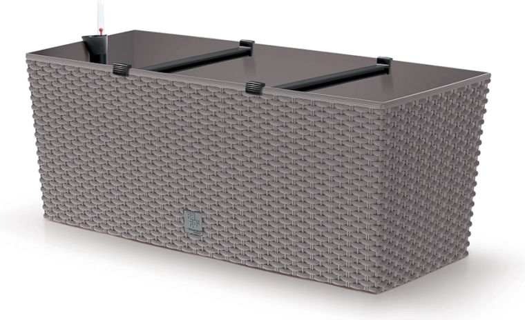 Isekastmissüsteemiga rotangikujuline kast 50 cm, mokka