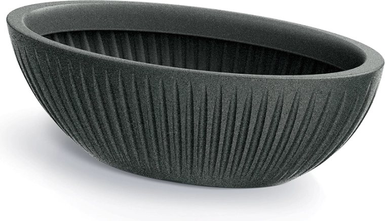 Ovaalne lillepott Latia 58 cm must graniit