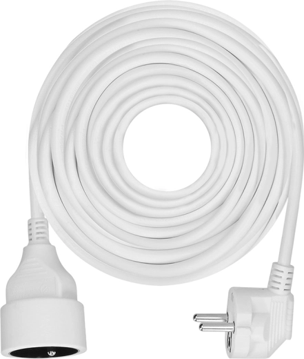 Solight extension cord with inline socket 15 m, white