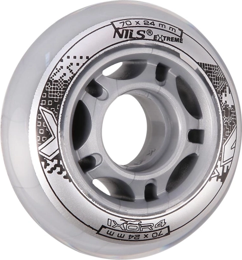 In-line rulluisurataste NILS EXTREME PU 70 mm läbipaistev (4 tk)