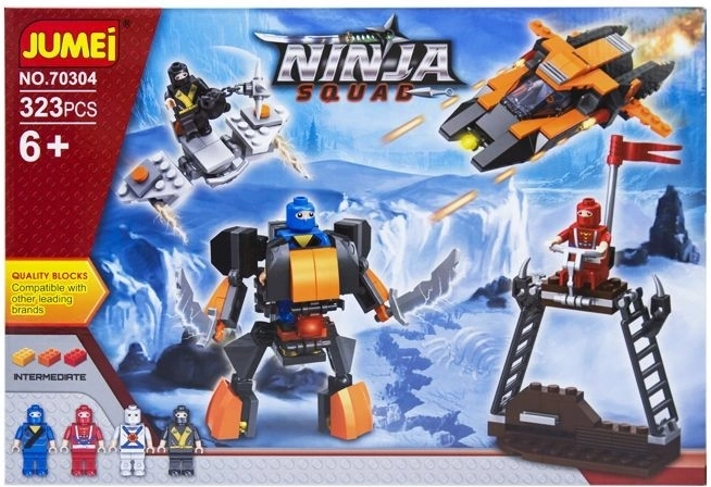 Jumei Ninja Squad ehitusklotside komplekt 323 osaga (ninja sõdalased) – 1 tk