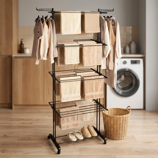 Külgmistete riidepuuhoidjate ja alumise jalanõuriiuliga