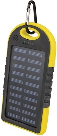 Setty päikesepatareiga varupank 5000 mAh kollane