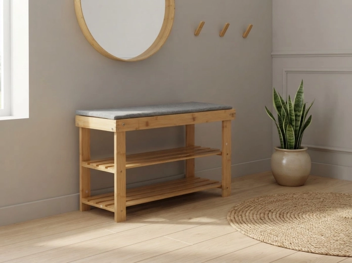 Natural bamboo and compact dimensions
