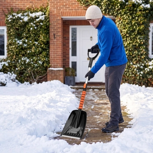 Telescopic snow shovel