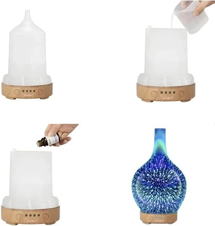 3-in-1: humidifier, aroma diffuser and RGB LED night light