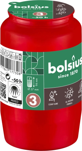 Bolsius haualaterna täide 50 tundi punane
