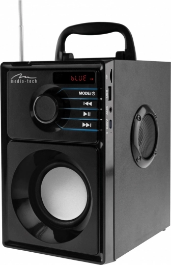 Kaasaskantav kõlar MEDIA‑TECH boombox silver Bluetooth 5.1 ja FM-raadioga