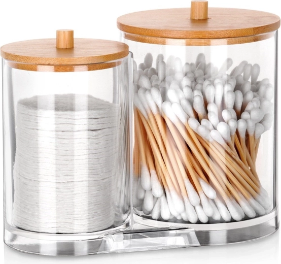 Kahekordne organiseerija vatitikukeste ja meigieemalduspatjade jaoks bambuskaantega