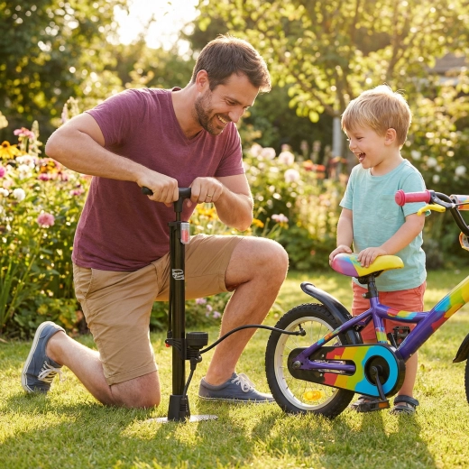 WheelZone’i jalapump jalgrattale koos manomeetriga, must