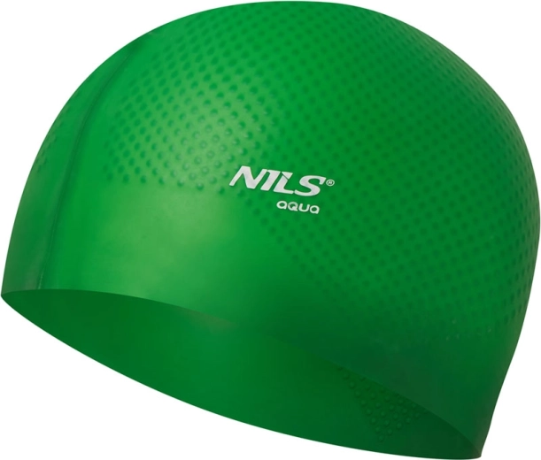 Silikoonist ujumismüts NILS Aqua NQC Dots, roheline