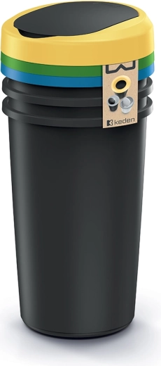 Prügikastide komplekt Compacta R tõstetava kaanega 3×25 l